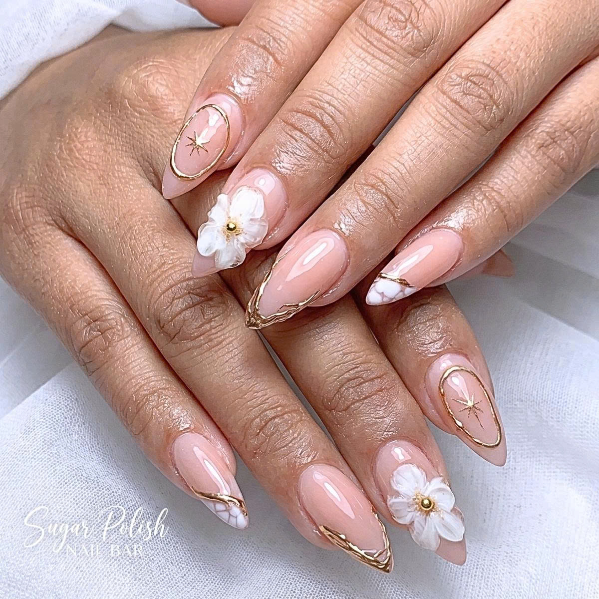 Gold French Swirls